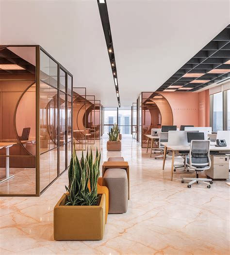 translucent terracotta office  sculptural geometry davinciya