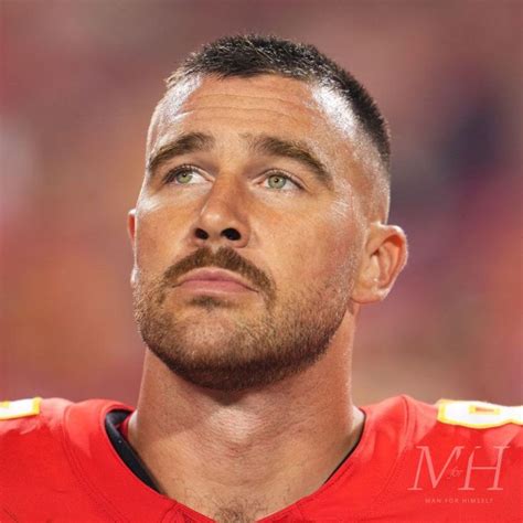 Travis Kelce: Buzz Cut Fade With Moustache | Mens haircuts fade, Buzz ...