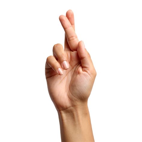 Hand crossing finger for luck 66879491 PNG