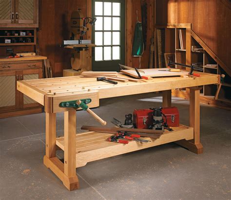 Woodworking workbench construction