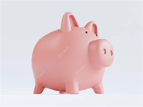 Porquinho rosa economiza dinheiro em fundo branco para depósito e