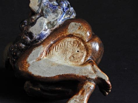 "Drunken Youth, " Male Nude Sculpture with Dark, Rich Glazes by Kai