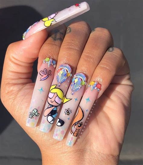 Cartoon Acrylic Nail Designs | Daily Nail Art And Design