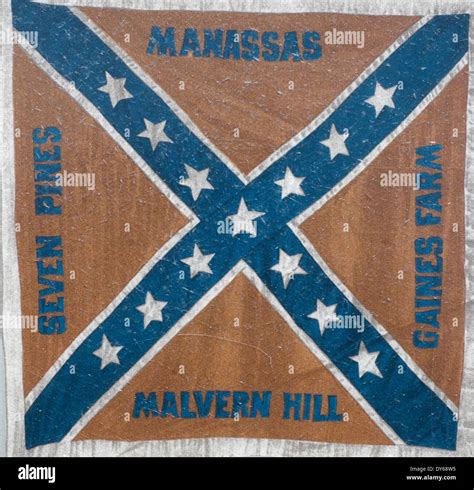 Confederate battle flag captured during the Battle of Gettysburg in the ...