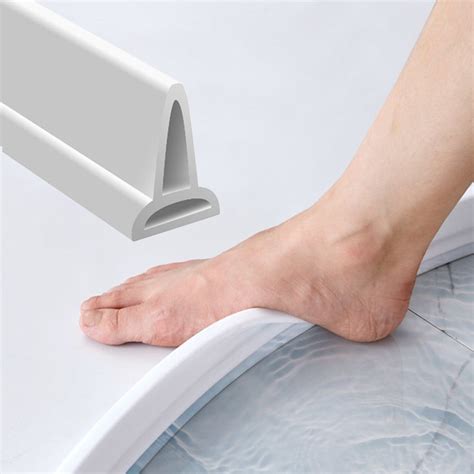 pcs shower water barrier seal strip  flexible pvc threshold dam