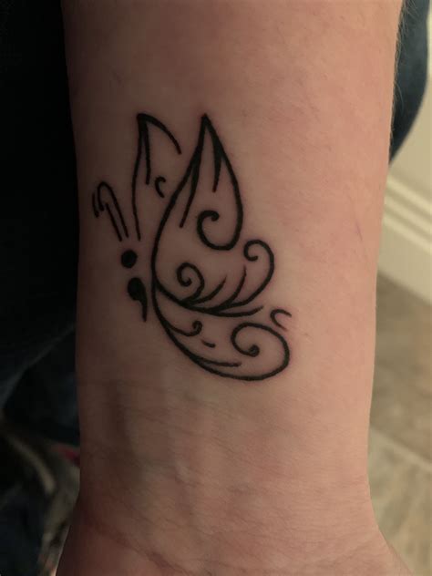 semicolon butterfly easy tattoos meaningful tattoo awareness