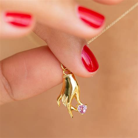 The F&B Pink Sapphire Heart Hand Charm
