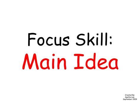 focus skill main idea powerpoint