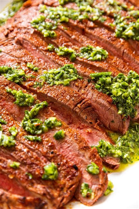 Grilled Flank Steak with Garlic Scape Chimichurri Recipe - Wyse Guide