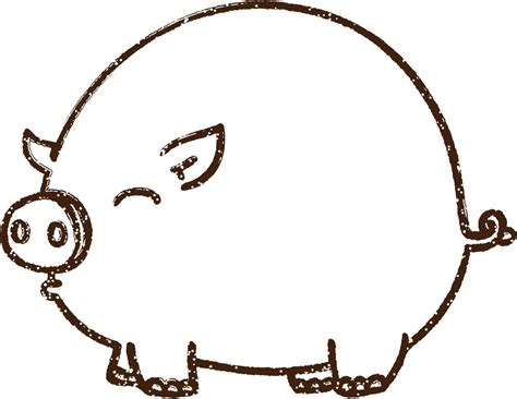 Fat Pig Charcoal Drawing 9592842 Vector Art at Vecteezy