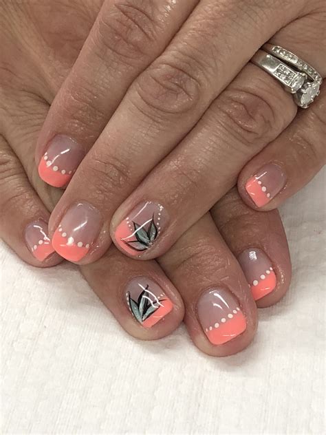 coral color nail art 7