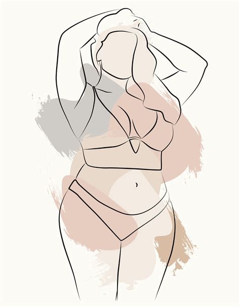 A simple body-positive elegant poster. Beautiful illustration of the