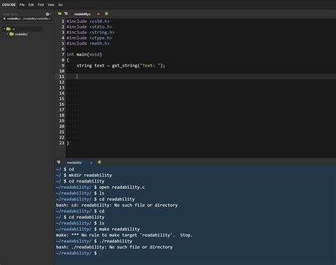 pset2 - Having issues creating readability and readability.c directory