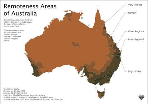remoteness areas  australia represented  average satellite