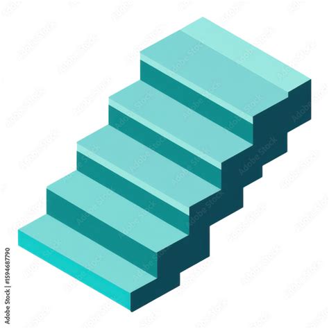 abstract geometric steps  blue minimalist design  modern