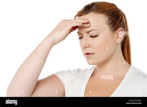 woman suffering  severe headache stock photo alamy