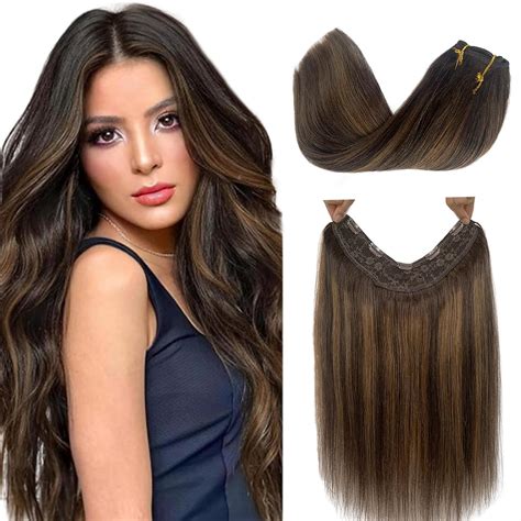 Amazon.com : One Piece Clip in Hair Extensions - Human Hair, 3/4 Full