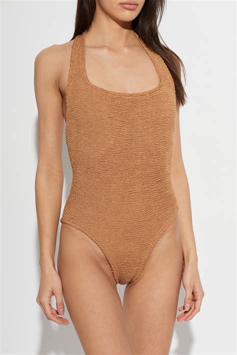 Brown ‘Sandy’ one-piece swimsuit Hunza G - Vitkac GB