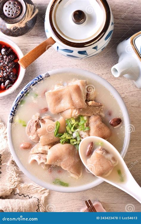 Peanut pork knuckle soup stock photo. Image of hock - 243423478