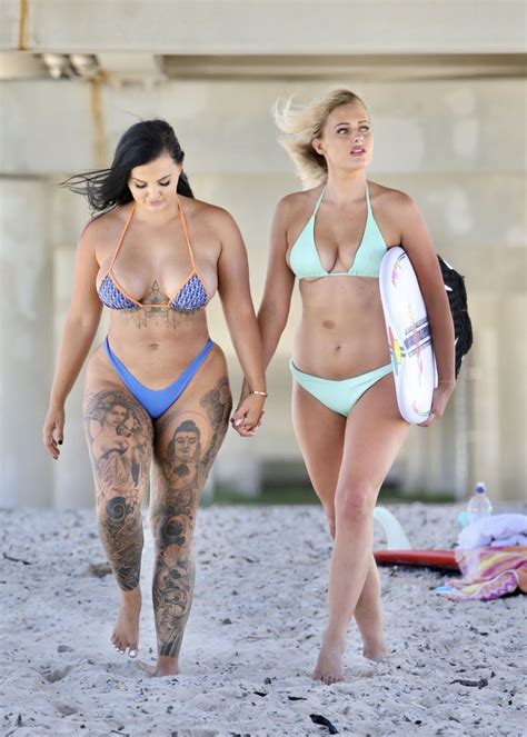 RENEE GRACIE and ELLIE JEAN COFFEY in Bikinis at a Beach on Gold Coast