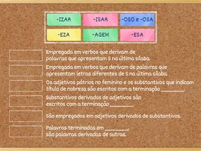 Palavras Terminadas Em Eza - Sufixos oso osa eza agem - Recursos de ensino