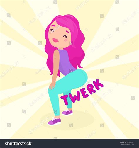 Girl Dancing Twerk Booty Dance Vector Stock Vector (Royalty Free