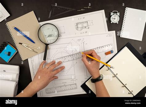 mechanical engineer drafting  res stock photography  images alamy