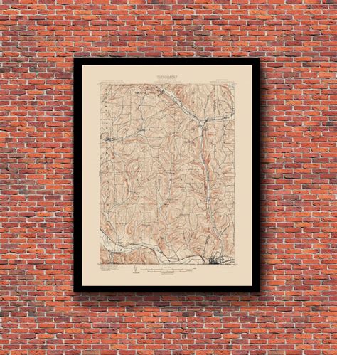 Waverly, NY Restored Vintage Map - Etsy