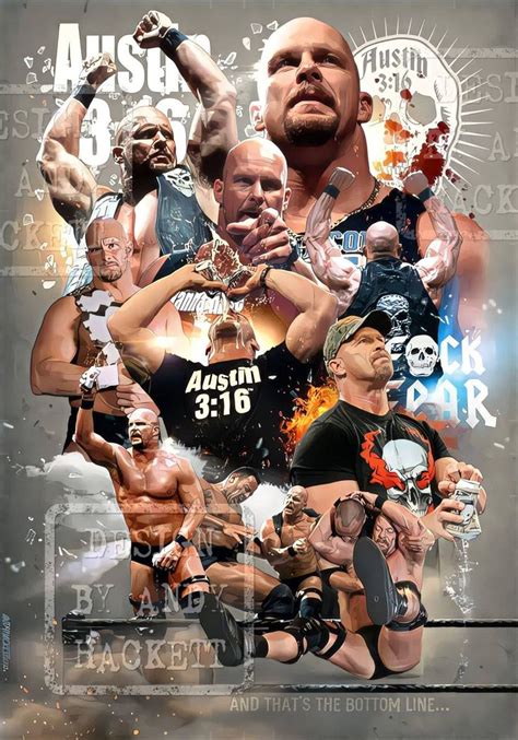 Stone Cold Steve Austin WWE WWF Tribute A3 Poster Print - Etsy | Stone ...