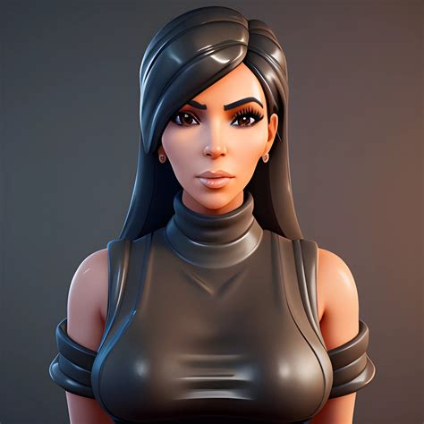 3D render of Kim Kardashian standing looking straight into the camera