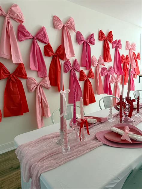 Valentines Party Galentines brunch Bow wall | Valentines party