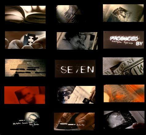 several different images with the words seven written in black and ...