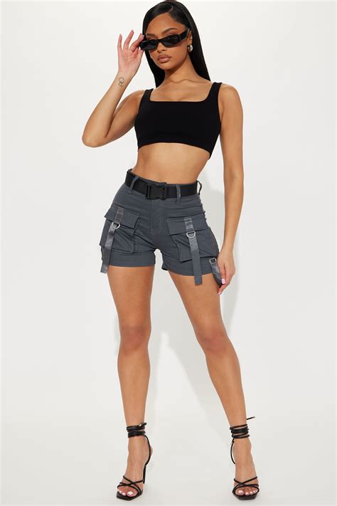 Daria D-Ring Cargo Short - Charcoal | Fashion Nova