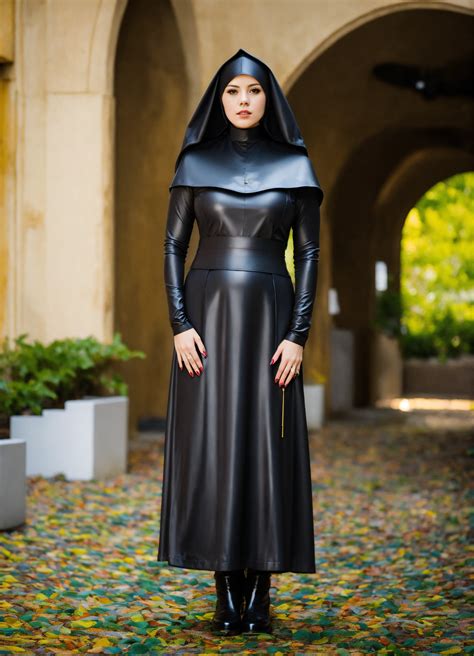 Lexica - Woman cosplaying rubber nun outfit