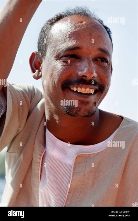 Captain of a Nile felucca off Kitchener Island, Aswan Egypt 10 Stock ...