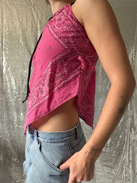 Rare Early 2000s Pink Paisley Bandana Tank Top - Etsy