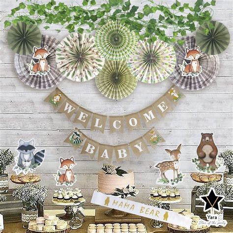 Amazon.com: YARA Woodland Baby Shower Decorations Animals Theme For Boy