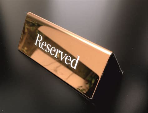 elegant rose gold reserved table sign reserved table signs