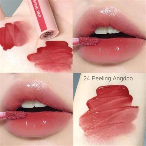 romand juicy lasting tint  peeling angdoo nude red shopee malaysia