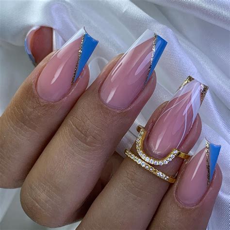 Unha Bailarina Decorada Azul