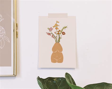 Wildflower Planter Art Print Body Positive Nude Print - Etsy UK