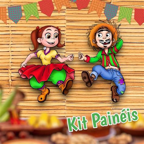 Kit Painéis Boneco Caipira Festa Junina C/2 Unid