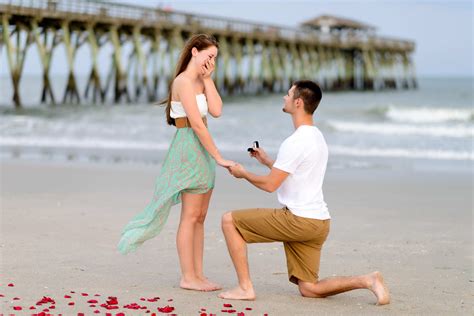Emotional marriage proposal for a young couple in Myrtle Beach