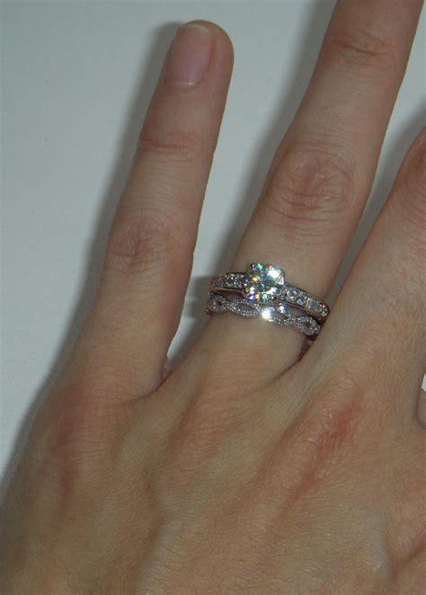 how to wear a wedding band with engagement ring