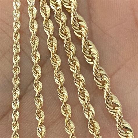 Solid 10K Gold Rope Chain Gold Rope Necklace 1.5mm 2mm 3mm - Etsy