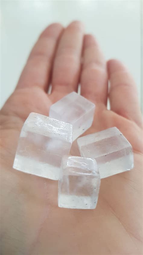 Salt crystals like these are common along the coast of the dead sea. They are perfect cubes and ...