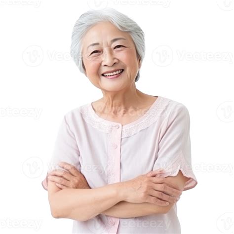 Happy asian old woman isolated 28144515 PNG