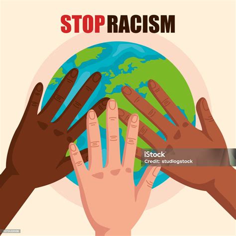 Racismo Como Evitar - Vetores de Parar O Racismo Com As Mãos E O Planeta Mundial Vidas Negras ...