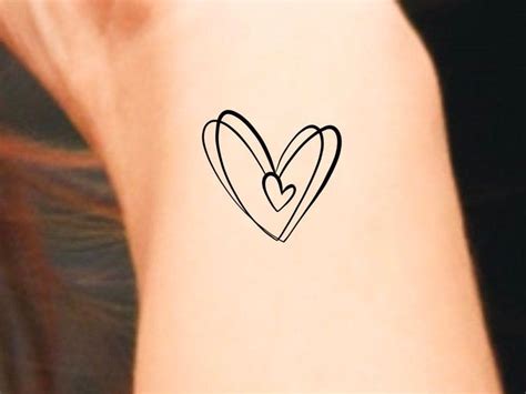 Hearts Outline Temporary Tattoo / Heart Tattoo / Love Tattoo / - Etsy ...