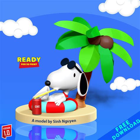 Archivo 3D gratis Snoopy en la playa 👾 ・Diseño por impresión en 3D para